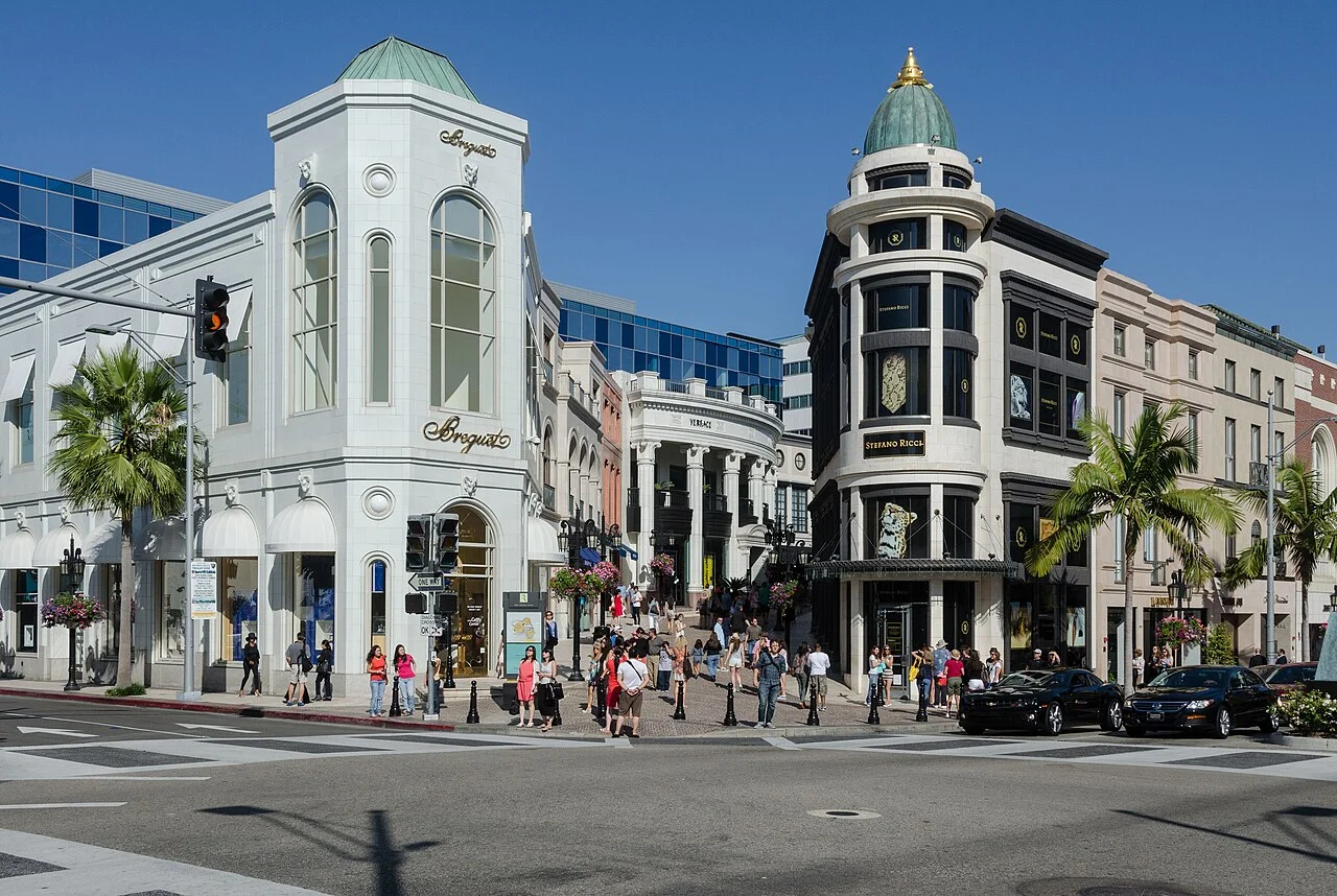 Shopping district buildings near Rodeo Drive in Beverly Hills