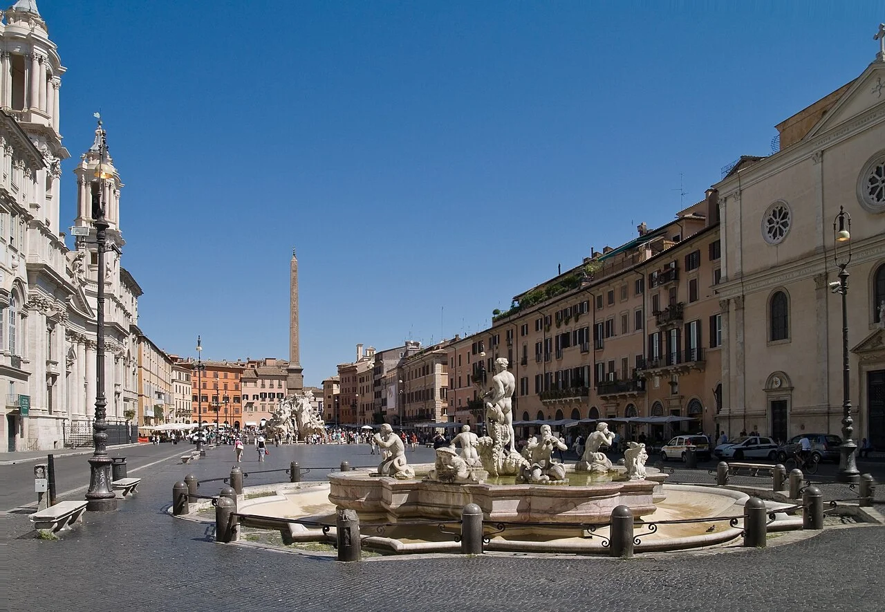 Piazza Navona and its surrounding buildings in Rome