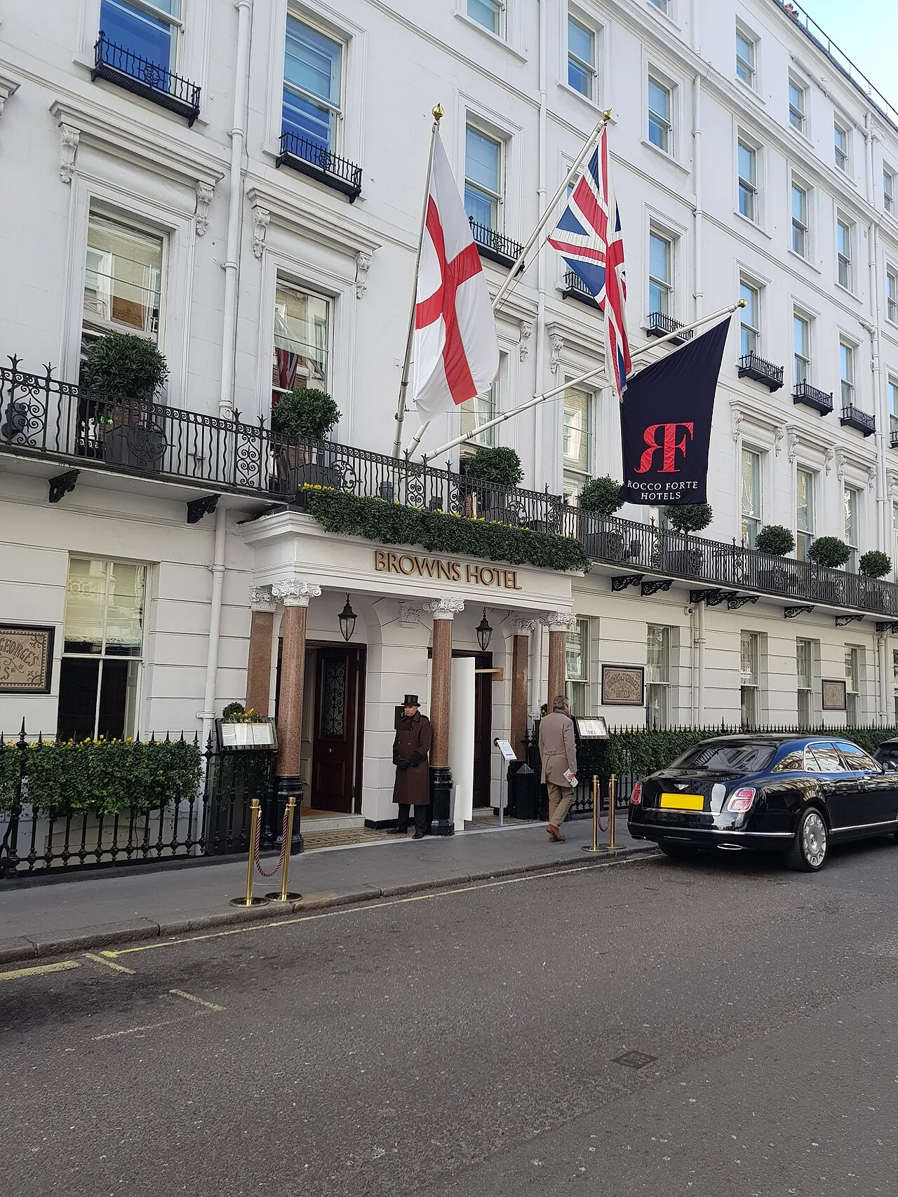 Brown’s Hotel exterior on Albemarle Street in London