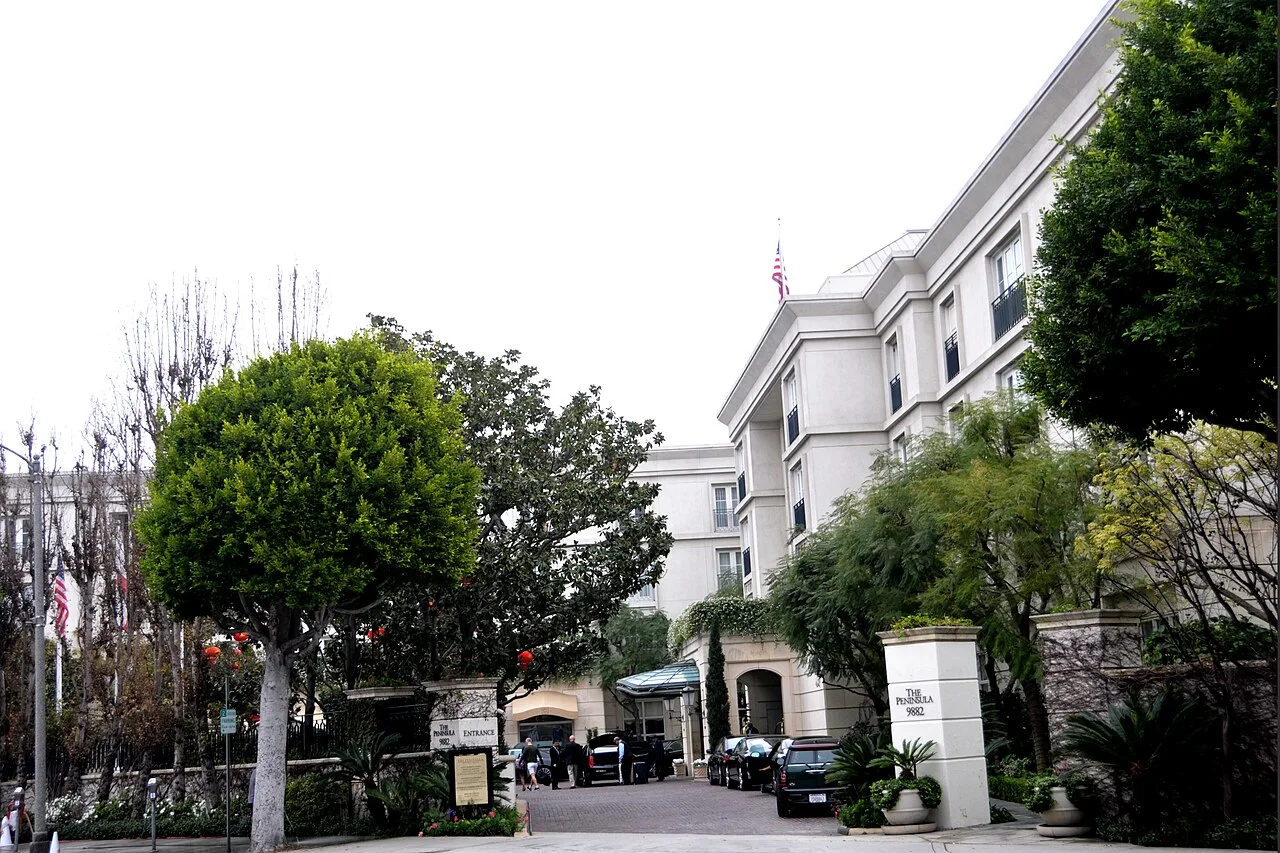 Exterior entrance of The Peninsula Beverly Hills