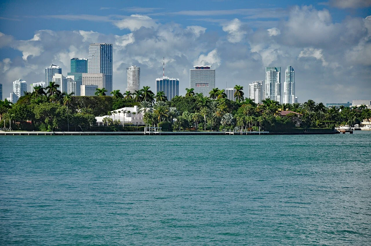 Miami skyline across Biscayne Bay